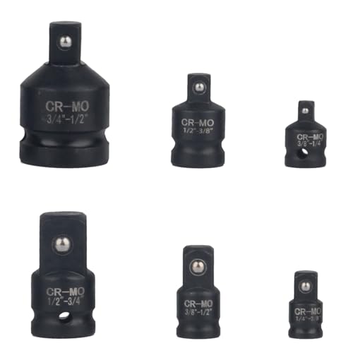 High Performances 6 Stück Impacts Stecknuss Adapter Konverter Set mit Aufbewahrungskoffer für Auto Fahrrad Garage Vierkantantriebe Buchse auf Stecker von Arecobticy