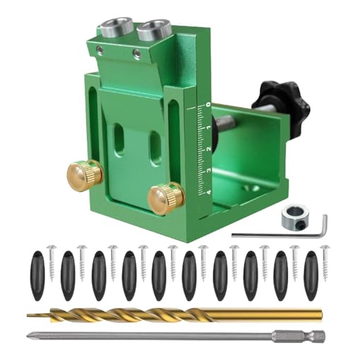 Professionelles Lochvorrichtungs-Set für Holzbearbeitung mit abnehmbarem Führungsblock und korrosionsbeständiger, eloxierter Oberfläche, Holzbearbeitungsvorrichtung, Aluminium-Taschenloch von Arecobticy