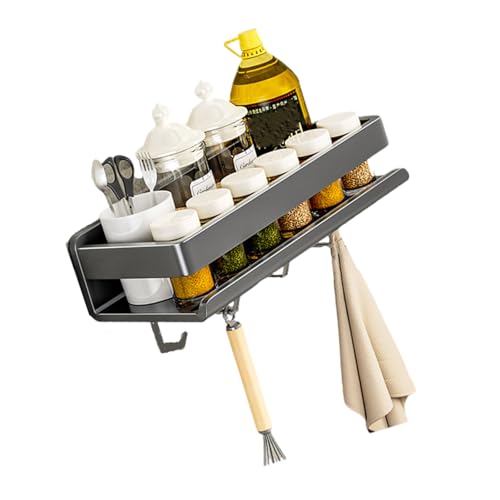 Verstellbarer, wandmontierter Organizer, platzsparende Aufbewahrungslösung, tragbar, für Küchenzubehör, Badezimmerzubehör, einfache Installation, Wandregal Verstellbarer, wandmontierter Organizer, platzsparende Aufbewahrungslösung, tragbar, für Küchenzubehör, Badezimmerzubehör, einfache Installation, Wandregal von Arecobticy