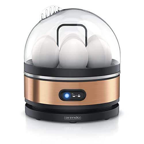 Arendo Sevencook Eierkocher 400 W – Edelstahl Design - 1-7 Eier - Egg Cooker – Kipp-Funktionsschalter – 3 Härtegrade wählbar - Warmhaltefunktion - Signalton - BPA-frei - kupfer von Arendo