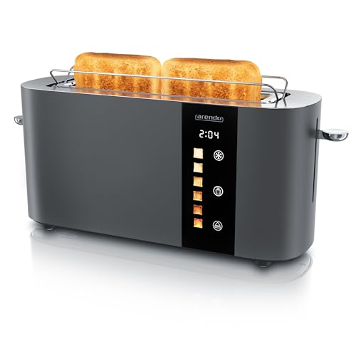Arendo - Edelstahl Toaster 2 Scheiben Langschlitz - Touchscreen – Doppelwandgehäuse – Integrierter Brötchenaufsatz – 6 Bräunungsgrade – Brotzentrierung – Restzeitanzeige – Memoryfunktion - Cool Grey Arendo - Edelstahl Toaster 2 Scheiben Langschlitz - Touchscreen – Doppelwandgehäuse – Integrierter Brötchenaufsatz – 6 Bräunungsgrade – Brotzentrierung – Restzeitanzeige – Memoryfunktion - Cool Grey von Arendo