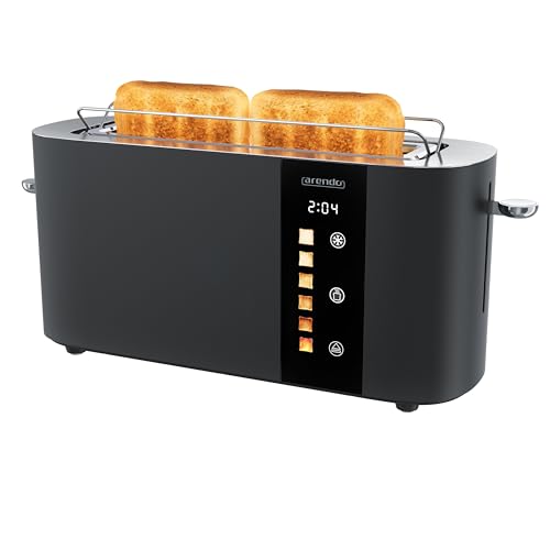 Arendo - Edelstahl Toaster 2 Scheiben Langschlitz - Touchscreen – Doppelwandgehäuse – Integrierter Brötchenaufsatz – 6 Bräunungsgrade – Brotzentrierung – Restzeitanzeige – Memoryfunktion - Schwarz Arendo - Edelstahl Toaster 2 Scheiben Langschlitz - Touchscreen – Doppelwandgehäuse – Integrierter Brötchenaufsatz – 6 Bräunungsgrade – Brotzentrierung – Restzeitanzeige – Memoryfunktion - Schwarz von Arendo