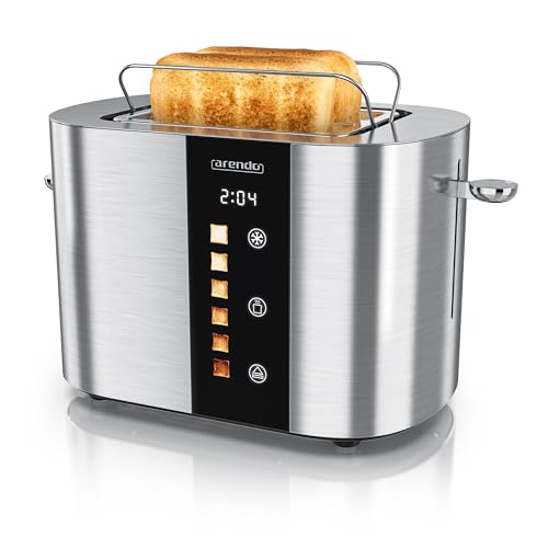 Arendo - Edelstahl Toaster 2 Scheiben - Touchscreen – Doppelwandgehäuse – 800 W – Integrierter Brötchenaufsatz – 6 Bräunungsgrade – Brotzentrierung – Restzeitanzeige – Memoryfunktion Arendo - Edelstahl Toaster 2 Scheiben - Touchscreen – Doppelwandgehäuse – 800 W – Integrierter Brötchenaufsatz – 6 Bräunungsgrade – Brotzentrierung – Restzeitanzeige – Memoryfunktion von Arendo