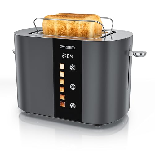 Arendo - Edelstahl Toaster 2 Scheiben - Touchscreen – Doppelwandgehäuse – 800 W – Integrierter Brötchenaufsatz – 6 Bräunungsgrade – Brotzentrierung – Restzeitanzeige – Memoryfunktion Arendo - Edelstahl Toaster 2 Scheiben - Touchscreen – Doppelwandgehäuse – 800 W – Integrierter Brötchenaufsatz – 6 Bräunungsgrade – Brotzentrierung – Restzeitanzeige – Memoryfunktion von Arendo