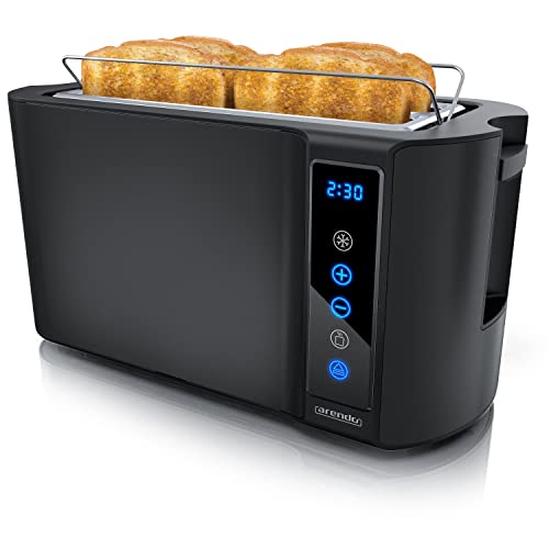 Arendo - Edelstahl Toaster Langschlitz 4 Scheiben - Touchscreen – Doppelwandgehäuse – 1500 W – Integrierter Brötchenaufsatz – 7 Bräunungsgrade – Brotzentrierung – Restzeitanzeige – Memoryfunktion Arendo - Edelstahl Toaster Langschlitz 4 Scheiben - Touchscreen – Doppelwandgehäuse – 1500 W – Integrierter Brötchenaufsatz – 7 Bräunungsgrade – Brotzentrierung – Restzeitanzeige – Memoryfunktion von Arendo