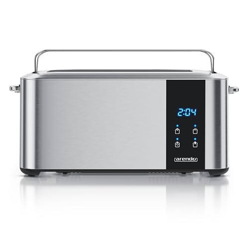 Arendo - Edelstahl Toaster Langschlitz 4 Scheiben- Touchscreen – Doppelwandgehäuse – 1500 W – Integrierter Brötchenaufsatz – 7 Bräunungsgrade – Brotzentrierung – Restzeitanzeige – Memoryfunktion Arendo - Edelstahl Toaster Langschlitz 4 Scheiben- Touchscreen – Doppelwandgehäuse – 1500 W – Integrierter Brötchenaufsatz – 7 Bräunungsgrade – Brotzentrierung – Restzeitanzeige – Memoryfunktion von Arendo