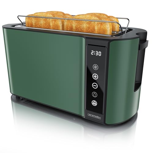 Arendo - Edelstahl Toaster Langschlitz 4 Scheiben- Touchscreen – Doppelwandgehäuse – 1500 W – Integrierter Brötchenaufsatz – 7 Bräunungsgrade – Brotzentrierung – Restzeitanzeige – Memoryfunktion Arendo - Edelstahl Toaster Langschlitz 4 Scheiben- Touchscreen – Doppelwandgehäuse – 1500 W – Integrierter Brötchenaufsatz – 7 Bräunungsgrade – Brotzentrierung – Restzeitanzeige – Memoryfunktion von Arendo