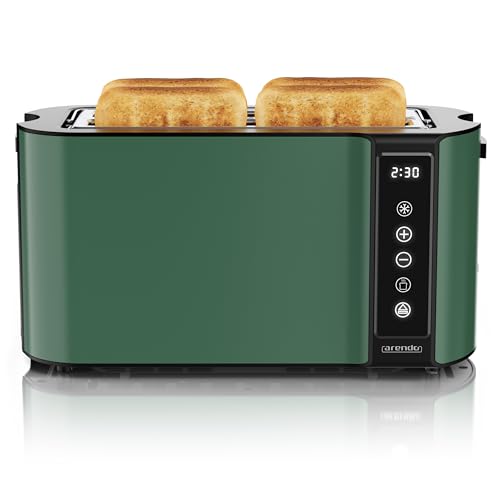 Arendo - Edelstahl Toaster Langschlitz 4 Scheiben- Touchscreen – Doppelwandgehäuse – 1500 W – Integrierter Brötchenaufsatz – 7 Bräunungsgrade – Brotzentrierung – Restzeitanzeige – Memoryfunktion Arendo - Edelstahl Toaster Langschlitz 4 Scheiben- Touchscreen – Doppelwandgehäuse – 1500 W – Integrierter Brötchenaufsatz – 7 Bräunungsgrade – Brotzentrierung – Restzeitanzeige – Memoryfunktion von Arendo