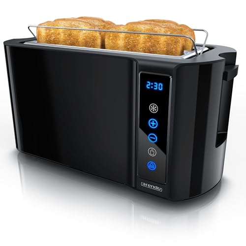 Arendo - Edelstahl Toaster Langschlitz 4 Scheiben - Touchscreen – Doppelwandgehäuse – Brötchenaufsatz – 7 Bräunungsgrade – Brotzentrierung – Restzeitanzeige – Memoryfunktion - Klavierlack Schwarz Arendo - Edelstahl Toaster Langschlitz 4 Scheiben - Touchscreen – Doppelwandgehäuse – Brötchenaufsatz – 7 Bräunungsgrade – Brotzentrierung – Restzeitanzeige – Memoryfunktion - Klavierlack Schwarz von Arendo