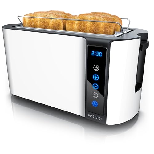 Arendo - Edelstahl Toaster Langschlitz 4 Scheiben- Touchscreen – Doppelwandgehäuse – Integrierter Brötchenaufsatz – 7 Bräunungsgrade – Brotzentrierung – Restzeitanzeige – Memoryfunktion - Weiß Matt Arendo - Edelstahl Toaster Langschlitz 4 Scheiben- Touchscreen – Doppelwandgehäuse – Integrierter Brötchenaufsatz – 7 Bräunungsgrade – Brotzentrierung – Restzeitanzeige – Memoryfunktion - Weiß Matt von Arendo