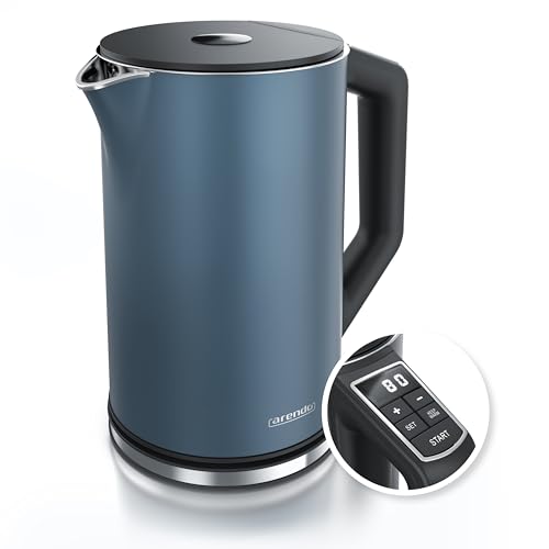 Arendo - Edelstahl Wasserkocher mit Temperatureinstellung 40-100 Grad in 5er Schritten - Doppelwand Design - Modell ELEGANT - 1,5 Liter - 2200 W - Teekocher mit Temperaturanzeige - GS - Admiral Blau Arendo - Edelstahl Wasserkocher mit Temperatureinstellung 40-100 Grad in 5er Schritten - Doppelwand Design - Modell ELEGANT - 1,5 Liter - 2200 W - Teekocher mit Temperaturanzeige - GS - Admiral Blau von Arendo
