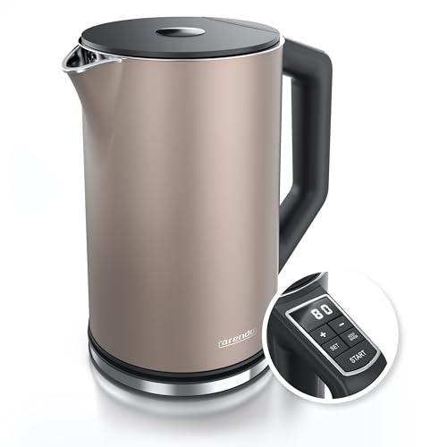 Arendo - Edelstahl Wasserkocher mit Temperatureinstellung 40-100 Grad in 5er Schritten - Doppelwand Design - Modell ELEGANT - 1,5 Liter - 2200 W - Teekocher mit Temperaturanzeige - GS - Bronze Arendo - Edelstahl Wasserkocher mit Temperatureinstellung 40-100 Grad in 5er Schritten - Doppelwand Design - Modell ELEGANT - 1,5 Liter - 2200 W - Teekocher mit Temperaturanzeige - GS - Bronze von Arendo