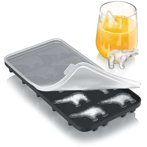 Arendo - Eiswürfelform Silikon - Eiswürfelbehälter mit Deckel - Eisbär – 10 fach – BPA-frei - leicht zu lösen – temperaturbeständig bis -40°C - Cocktails, Obstsaft, Whisky Arendo - Eiswürfelform Silikon - Eiswürfelbehälter mit Deckel - Eisbär – 10 fach – BPA-frei - leicht zu lösen – temperaturbeständig bis -40°C - Cocktails, Obstsaft, Whisky von Arendo
