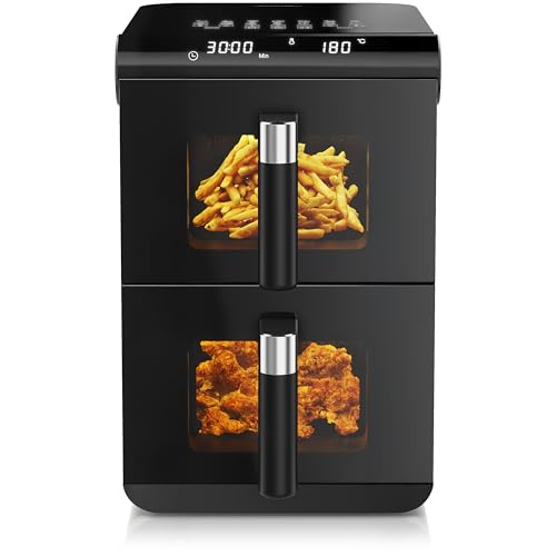 Arendo - Heißluftfritteuse XXL Dual Zone 2 Kammern – 11,4L Kapazität – 2 Zonen – Airfryer Doppelkammer mit Sichtfenster – 13 Programme – BPA-frei - 3D Umluftsystem - Sync und Match-Funktion Arendo - Heißluftfritteuse XXL Dual Zone 2 Kammern – 11,4L Kapazität – 2 Zonen – Airfryer Doppelkammer mit Sichtfenster – 13 Programme – BPA-frei - 3D Umluftsystem - Sync und Match-Funktion von Arendo