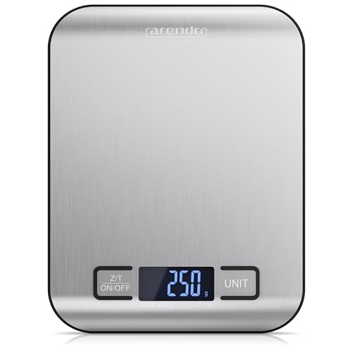 Arendo - Küchenwaage digital Edelstahl – max. 5 kg - LCD Display – Tara Zuwiegefunktion – Messgenauigkeit 1 g – Display mit LCD-Anzeige - g, lb:oz, oz, ml Arendo - Küchenwaage digital Edelstahl – max. 5 kg - LCD Display – Tara Zuwiegefunktion – Messgenauigkeit 1 g – Display mit LCD-Anzeige - g, lb:oz, oz, ml von Arendo