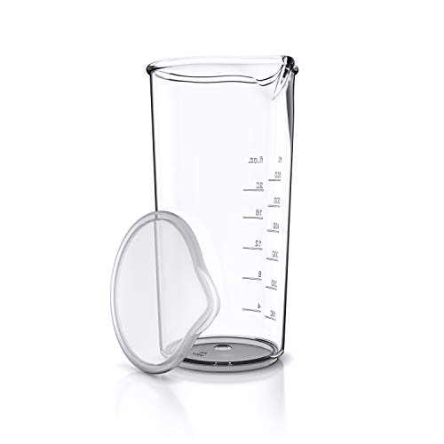 Arendo - Messbecher Kunststoff 600 ml – 20 Unzen – Klarsichtbecher transparent – ideal für elektrische Handmixer und Stabmixer – Trinkbecher von Arendo