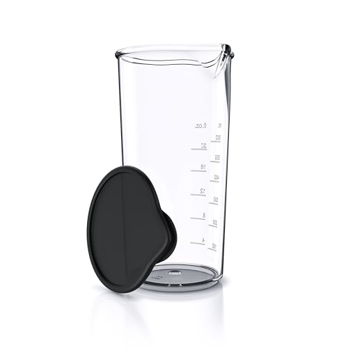 Arendo - Messbecher Kunststoff 600 ml – 20 Unzen – Klarsichtbecher transparent – ideal für elektrische Handmixer und Stabmixer – Trinkbecher von Arendo