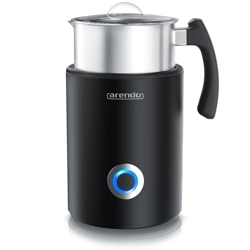 Arendo - Milchaufschäumer Induktion - elektrisch 500 W – 3 Programme – heiß und kalt aufschäumen – 250 ml Aufschäumen – 500 ml Erhitzen – Antihaftbeschichtung – Cappucino/Latte Macciato von Arendo