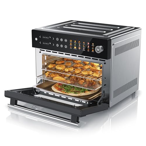 Arendo - Minibackofen 30l - Heißluftfritteuse 30 Liter - Edelstahl - Multifunktionsofen Umluft - mini Backofen Airfreyer XXL - 1800 Watt - Ofen mit 18 Programme - großer Innenraum mit 4 Ebenen Arendo - Minibackofen 30l - Heißluftfritteuse 30 Liter - Edelstahl - Multifunktionsofen Umluft - mini Backofen Airfreyer XXL - 1800 Watt - Ofen mit 18 Programme - großer Innenraum mit 4 Ebenen von Arendo