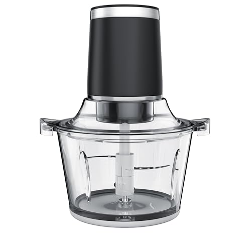 Arendo Multi Zerkleinerer - Universalzerkleinerer mit großer 1,5 Liter Glasschüssel - Food Processor mit kraftvollem Motor - 4-flügeliges Spezialmesser aus Edelstahl- Schwarz Edestahl - 400 Watt von Arendo