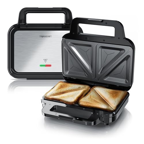 Arendo - Sandwichmaker mit Antihaftbeschichtung - abnehmbare Platten - BPA und PFOA frei - Temperaturkontrolle – Sandwich Maker - Sandwichtoaster für große Toasts - spülmaschinengeeignet Arendo - Sandwichmaker mit Antihaftbeschichtung - abnehmbare Platten - BPA und PFOA frei - Temperaturkontrolle – Sandwich Maker - Sandwichtoaster für große Toasts - spülmaschinengeeignet von Arendo