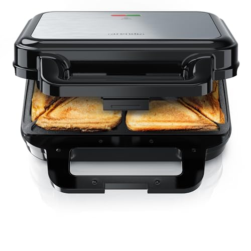 Arendo - Sandwichmaker mit abnehmbaren Platten - Antihaftbeschichtung - BPA frei - Temperaturkontrolle – Sandwich Maker - Sandwichtoaster für große Toasts Arendo - Sandwichmaker mit abnehmbaren Platten - Antihaftbeschichtung - BPA frei - Temperaturkontrolle – Sandwich Maker - Sandwichtoaster für große Toasts von Arendo