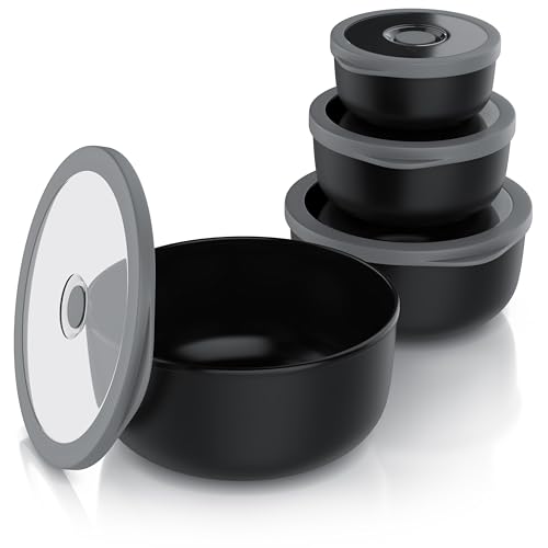 Arendo - Schüssel Set mit Deckel – 4er Set - Salatschüssel Rührschüssel - Schüsselset in verschiedenen Größen – lebensmittelecht – Spülmaschinen und Mikrowellen geeignet – rund 0,35 bis 2 Liter Arendo - Schüssel Set mit Deckel – 4er Set - Salatschüssel Rührschüssel - Schüsselset in verschiedenen Größen – lebensmittelecht – Spülmaschinen und Mikrowellen geeignet – rund 0,35 bis 2 Liter von Arendo