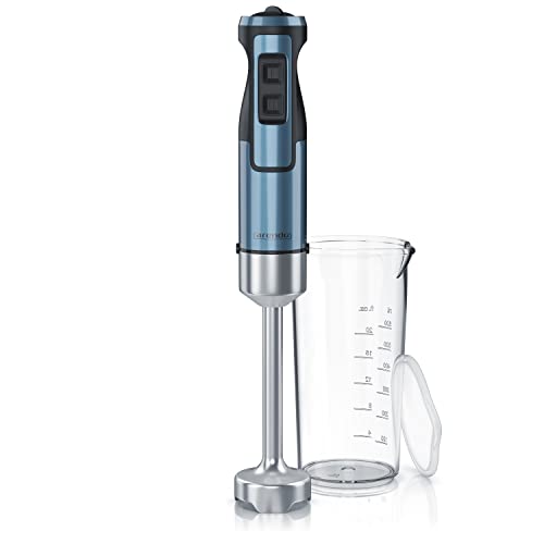 Arendo - Stabmixer 1000 Watt Edelstahl Set - vierflügeliges Messer - Pürierstab - stufenlose Geschwindigkeitsregelung - Turbotaste - Abnehmbarer Mixfuß - GS-Zertifiziert - Blau von Arendo