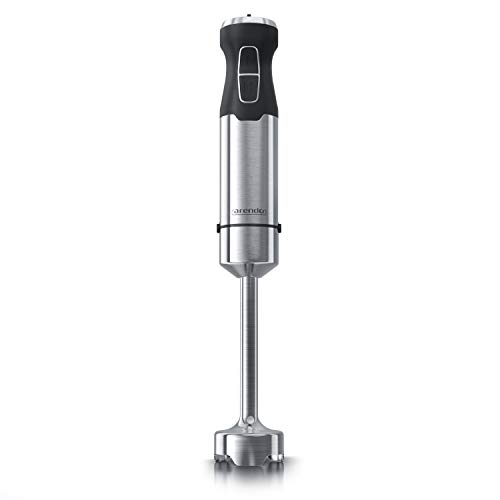 Arendo - Stabmixer 1000 Watt Edelstahl - vierflügeliges Messer - Pürierstab - stufenlose Geschwindigkeitsregelung - Turbotaste - abnehmbarer Mixfuß - GS zertifiziert von Arendo