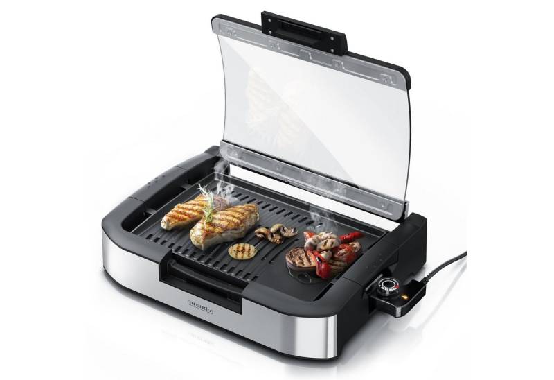 Arendo Tischgrill, 1800 W, Gourmet Tischgrill mit Glasabdeckung Elektrogrill 1800W von Arendo