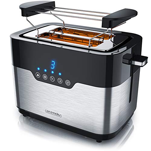 Arendo - Toaster 2 Scheiben Edelstahl - Touchdisplay – mit Brötchenaufsatz - extra breite Schlitze – 7 Bräunungsstufen – einseitige Bräunungsfunktion für Brötchen Bagels und Baguettehälften Arendo - Toaster 2 Scheiben Edelstahl - Touchdisplay – mit Brötchenaufsatz - extra breite Schlitze – 7 Bräunungsstufen – einseitige Bräunungsfunktion für Brötchen Bagels und Baguettehälften von Arendo