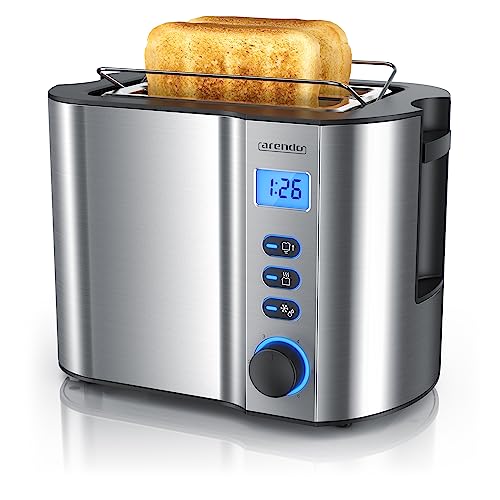 Arendo - Toaster 2 Scheiben Edelstahl mit Restzeitanzeige - 800 Watt - Doppelwandgehäuse - Integrierter Brötchenaufsatz - 6 Bräunungsgrade - kurz - Brotscheibenzentrierung – beleuchtetes LCD-Display Arendo - Toaster 2 Scheiben Edelstahl mit Restzeitanzeige - 800 Watt - Doppelwandgehäuse - Integrierter Brötchenaufsatz - 6 Bräunungsgrade - kurz - Brotscheibenzentrierung – beleuchtetes LCD-Display von Arendo