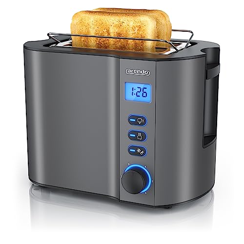 Arendo - Toaster 2 Scheiben Edelstahl mit Restzeitanzeige - 800 Watt - Doppelwandgehäuse - Integrierter Brötchenaufsatz - 6 Bräunungsgrade - kurz - Brotscheibenzentrierung – beleuchtetes LCD-Display Arendo - Toaster 2 Scheiben Edelstahl mit Restzeitanzeige - 800 Watt - Doppelwandgehäuse - Integrierter Brötchenaufsatz - 6 Bräunungsgrade - kurz - Brotscheibenzentrierung – beleuchtetes LCD-Display von Arendo