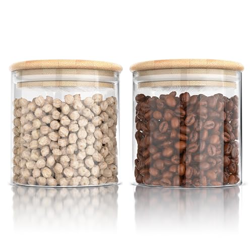 Arendo - Vorratsgläser mit Deckel - 2er Set - Behälter aus Glas – hitzebeständig – Vorratsdosen mit Bambusdeckel - luftdicht - für Müsli Zucker Mehl Kaffee Reis Arendo - Vorratsgläser mit Deckel - 2er Set - Behälter aus Glas – hitzebeständig – Vorratsdosen mit Bambusdeckel - luftdicht - für Müsli Zucker Mehl Kaffee Reis von Arendo