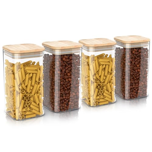 Arendo - Vorratsgläser mit Deckel - 4er Set - Behälter aus Glas – hitzebeständig – Vorratsdosen mit Bambusdeckel - luftdicht - für Müsli Zucker Mehl Kaffee Reis Arendo - Vorratsgläser mit Deckel - 4er Set - Behälter aus Glas – hitzebeständig – Vorratsdosen mit Bambusdeckel - luftdicht - für Müsli Zucker Mehl Kaffee Reis von Arendo