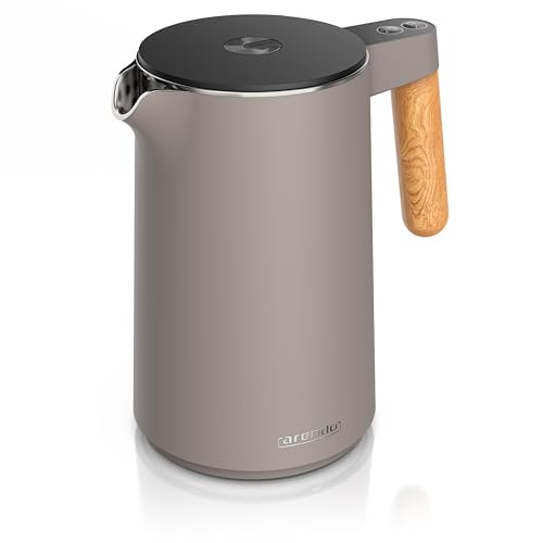 Arendo - Wasserkocher Edelstahl mit Temperatureinstellung - 45°C-100°C - 1.5 Liter - Doppelwand - BPA frei - Warmhaltefunktion - Teekocher mit Temperaturanzeige - Griff Cool Touch - Taupe Arendo - Wasserkocher Edelstahl mit Temperatureinstellung - 45°C-100°C - 1.5 Liter - Doppelwand - BPA frei - Warmhaltefunktion - Teekocher mit Temperaturanzeige - Griff Cool Touch - Taupe von Arendo