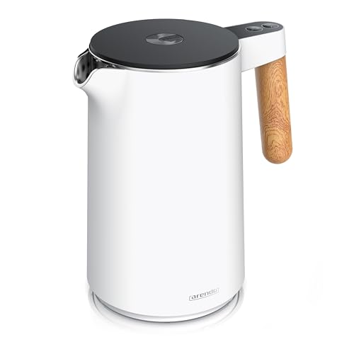 Arendo - Wasserkocher mit Temperatureinstellung - Edelstahl - 45-100 Grad - 1.5 Liter - Doppelwand - BPA frei - Warmhaltefunktion - Teekocher mit Temperaturanzeige - Griff Cool Touch - weiß matt Arendo - Wasserkocher mit Temperatureinstellung - Edelstahl - 45-100 Grad - 1.5 Liter - Doppelwand - BPA frei - Warmhaltefunktion - Teekocher mit Temperaturanzeige - Griff Cool Touch - weiß matt von Arendo