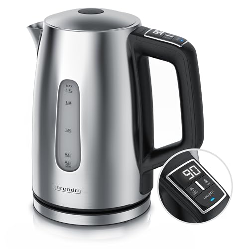 Arendo - Wasserkocher mit Temperatureinstellung - Edelstahl - Temperaturauswahl 35°C bis 100°C – LED Display – Warmhaltefunktion – One-Touch Deckelöffnung – Sichtfenster für Wasserskala Arendo - Wasserkocher mit Temperatureinstellung - Edelstahl - Temperaturauswahl 35°C bis 100°C – LED Display – Warmhaltefunktion – One-Touch Deckelöffnung – Sichtfenster für Wasserskala von Arendo