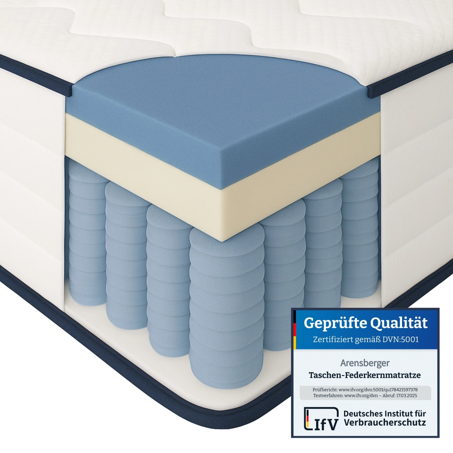 Arensberger Taschenfederkern Matratze Lena 120x200cm Arensberger Taschenfederkern Matratze Lena 120x200cm von Arensberger