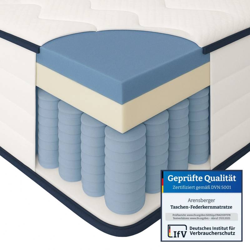 Arensberger Taschenfederkern Matratze Lena 120x200cm von Arensberger
