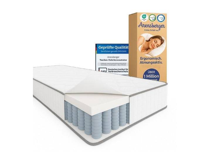 Arensberger Taschenfederkernmatratze JANA Federkernmatratze - 19cm Höhe - Matratze mit Schaumstoff Schicht, 19 cm hoch, (120x200cm) von Arensberger