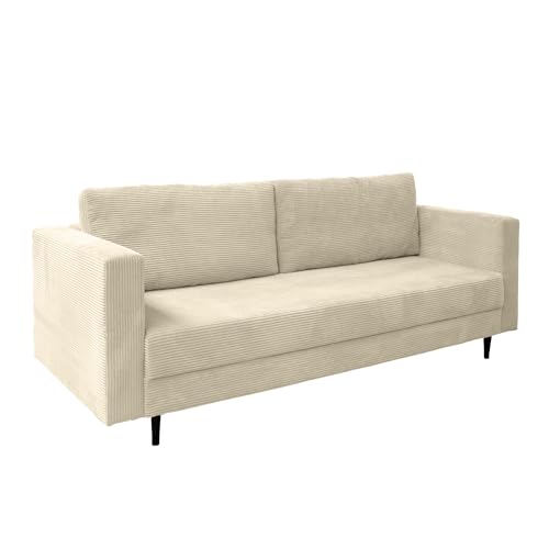 Ares Meble Cord Sofa mit Schlaffunktion 232x98 cm - Wohnzimmer Couch - 2er Sofa Bett - Rückenkissen Sofa mit Bettkasten - Samt Schlafsofa 2 Sitzer - Schlafcouch Ausziehbar - Klappcouch Beige Ares Meble Cord Sofa mit Schlaffunktion 232x98 cm - Wohnzimmer Couch - 2er Sofa Bett - Rückenkissen Sofa mit Bettkasten - Samt Schlafsofa 2 Sitzer - Schlafcouch Ausziehbar - Klappcouch Beige von Ares Meble