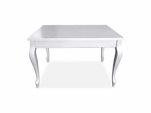 Ares Meble Esstisch Ausziehbar Alan - Esszimmertisch - Holztisch Esszimmer - Dining Table - Buchenholz - 120 x 80 + 40 cm - Weiß von Ares Meble