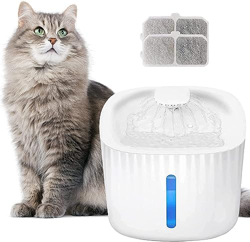 Arespark 3L Katzenbrunnen, Wasserspender für Katzen und Hunde, Automatische Trinkbrunnen für Pet mit LED Nachtlicht und 2 Aktivkohlefilter, 2 Wasserfluss Modi, Super Leise von Arespark