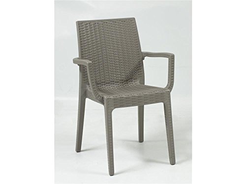 Areta ARE064 Stuhl mit Armlehnen, Modell Dafne, Taupe, 55 x 54 cm von Areta