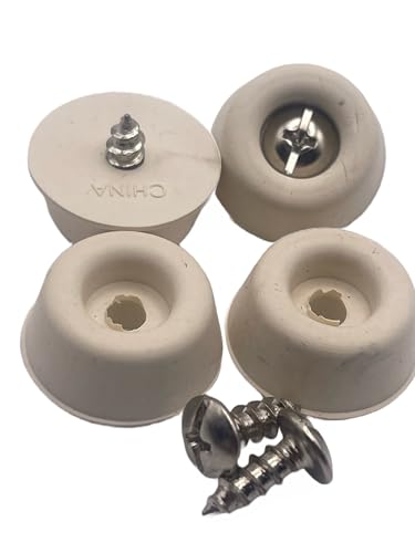 Aretro Gummipuffer für WC-Sitze, Türen, Schubladen, Bodenoberfläche, 22 mm, Weiß, 1 Packung mit 4 Stück von Aretro