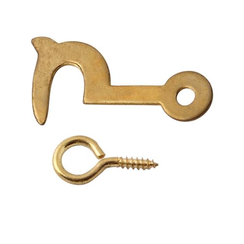 Aretro Seitenhaken und Ösen, vermessingt, selbstschneidende Verschlusshaken für Bilderrahmen, Spiegel, Schmuck, verschiedene Größen (32 mm) von Aretro