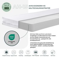 AH15 EKONORM H3 Kaltschaummatratze, 15 cm Höhe AH15 EKONORM H3 Kaltschaummatratze, 15 cm Höhe von Arga Home