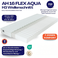 AH16 FlexAqua Kaltschaummatratze H3, 7-Zonen Wellenschnitt – 16 cm Höhe AH16 FlexAqua Kaltschaummatratze H3, 7-Zonen Wellenschnitt – 16 cm Höhe von Arga Home
