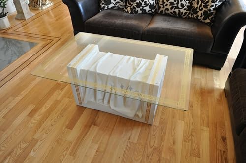 Argo Decor Couchtisch, weiß, griechischer Stil, rechteckige Glasplatte mit goldfarbenen Motiven, Höhe 0,4 m Argo Decor Couchtisch, weiß, griechischer Stil, rechteckige Glasplatte mit goldfarbenen Motiven, Höhe 0,4 m von Argo Decor